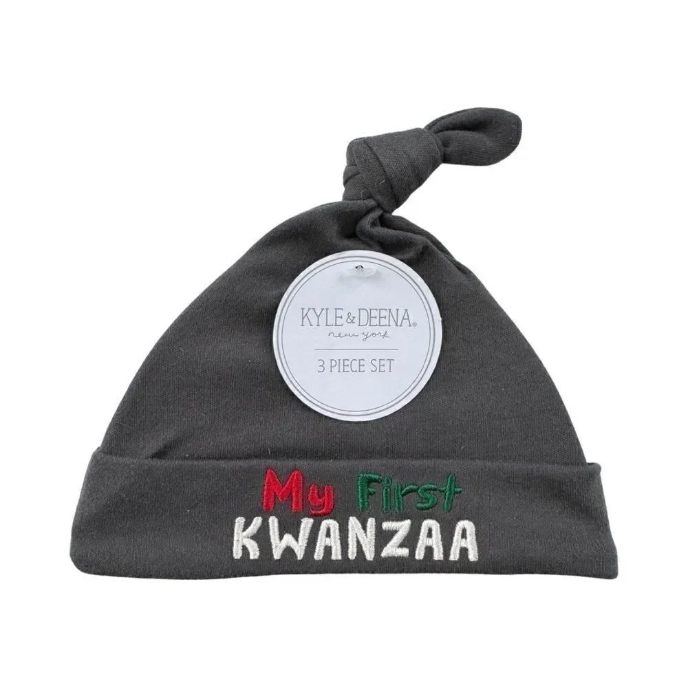 My 1st Kwanza Infant Newborn Embroidered Cotton Beanie Hat NWT